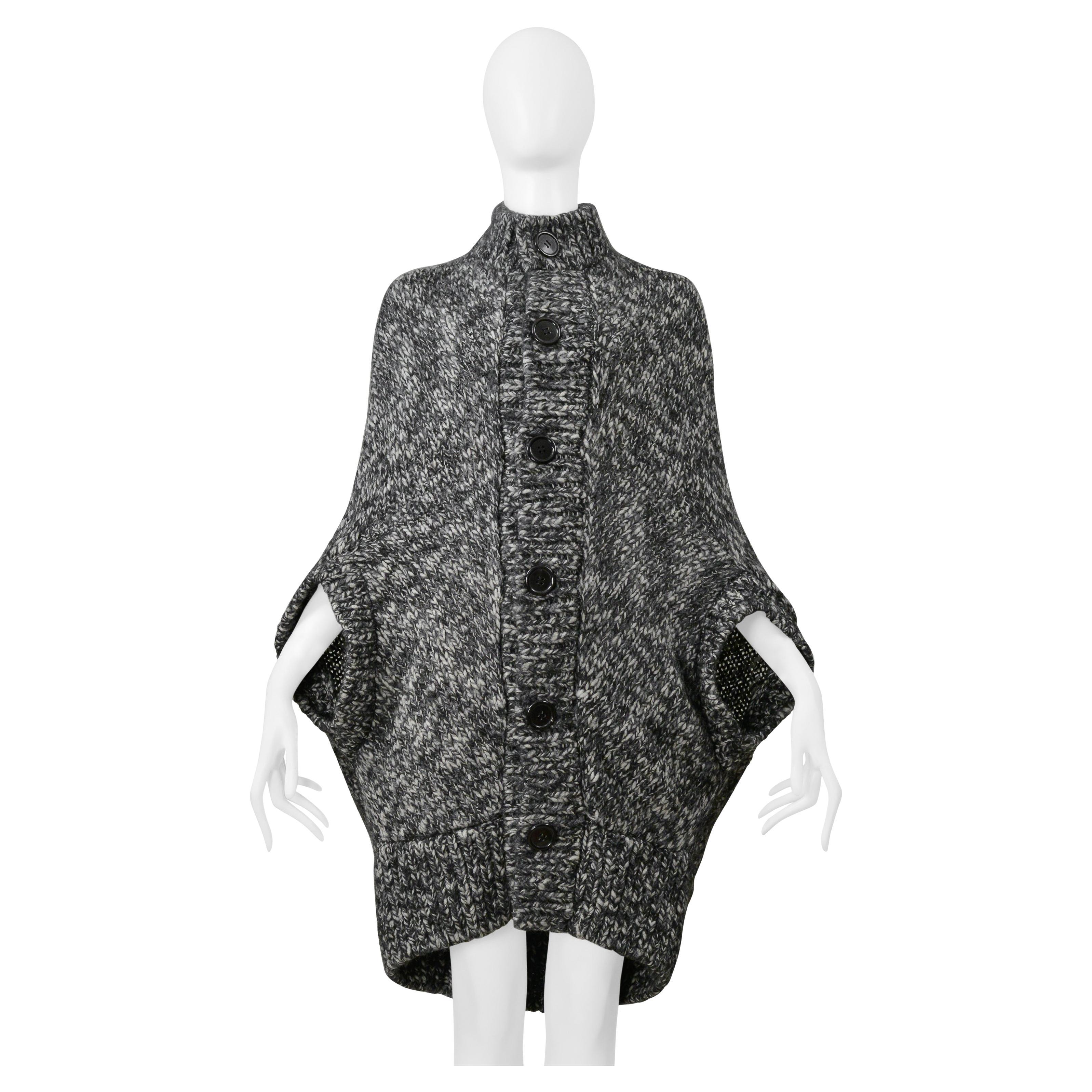 Junya Watanabe Cárdigan Gris Melange Jersey de Capa 2008 en venta