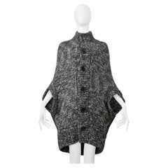 Junya Watanabe Grey Melange Cardigan Cape Sweater 2008