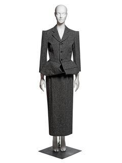 Junya Watanabe Grey Tweed Convertible Tailored Jacket & Skirt Suit, FW 1999