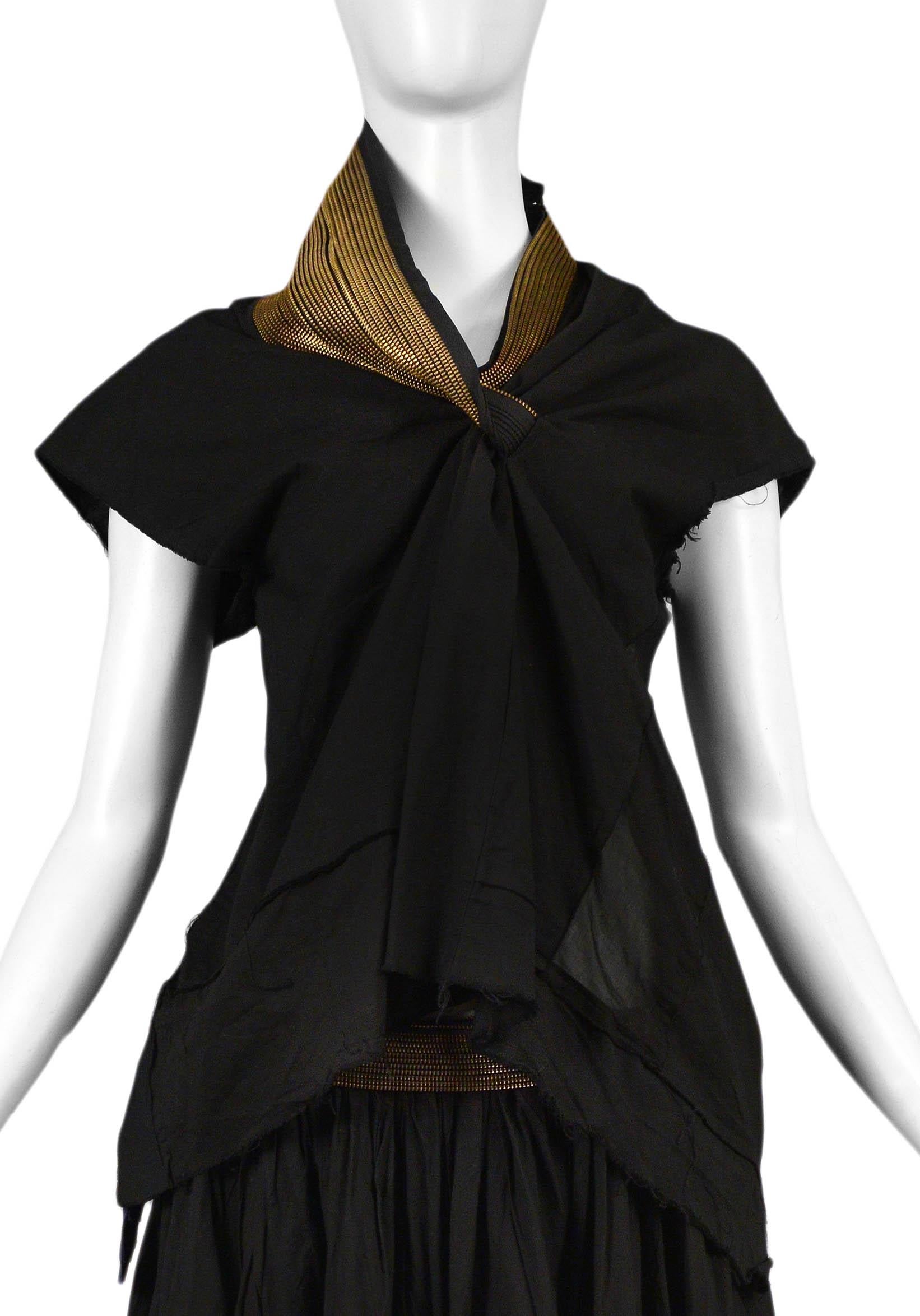 Women's Junya Watanabe Iconic Black Cotton Zipper Collar Ensemble 2005 For Sale