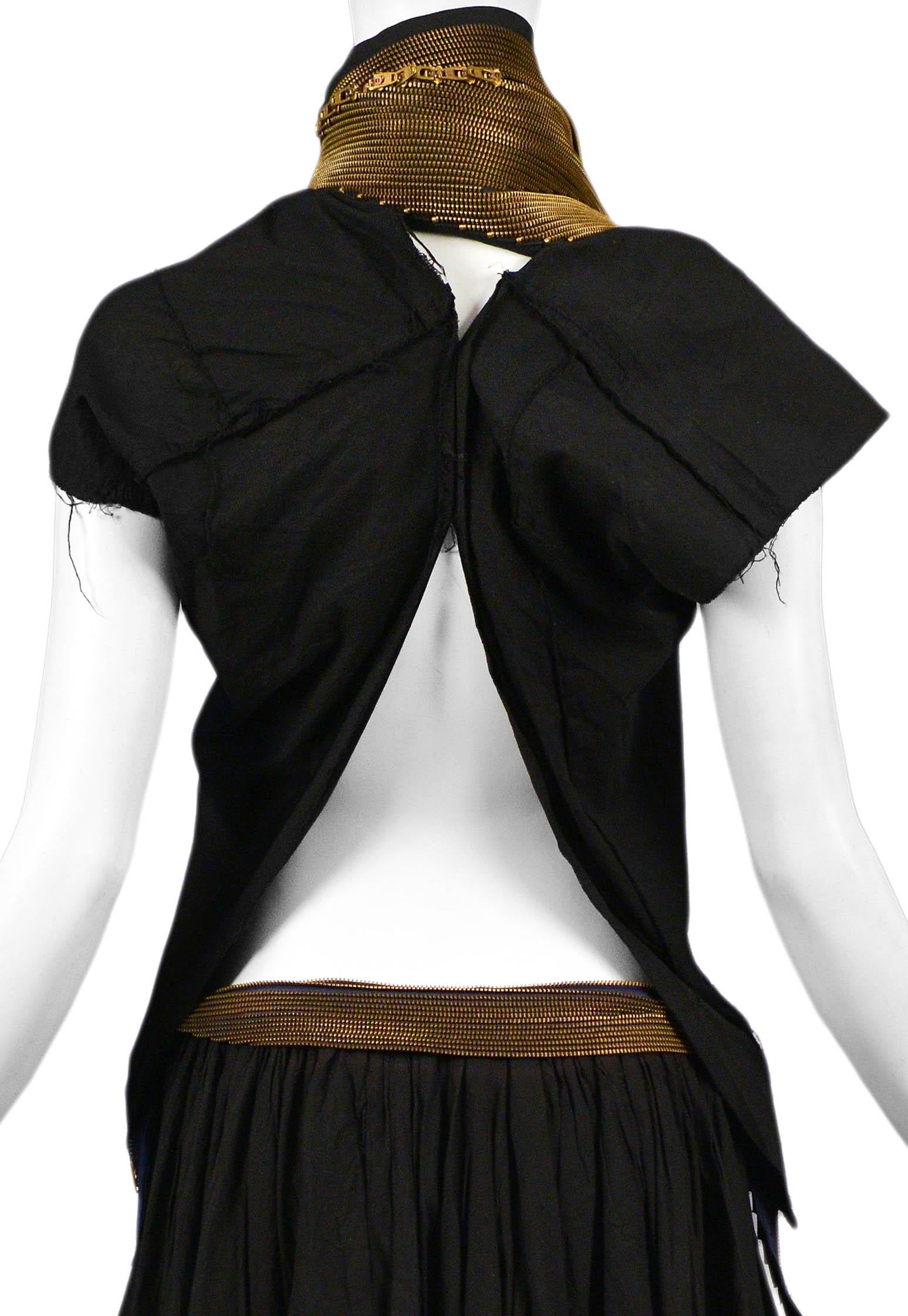 Junya Watanabe Iconic Black Cotton Zipper Collar Ensemble 2005 For Sale 2
