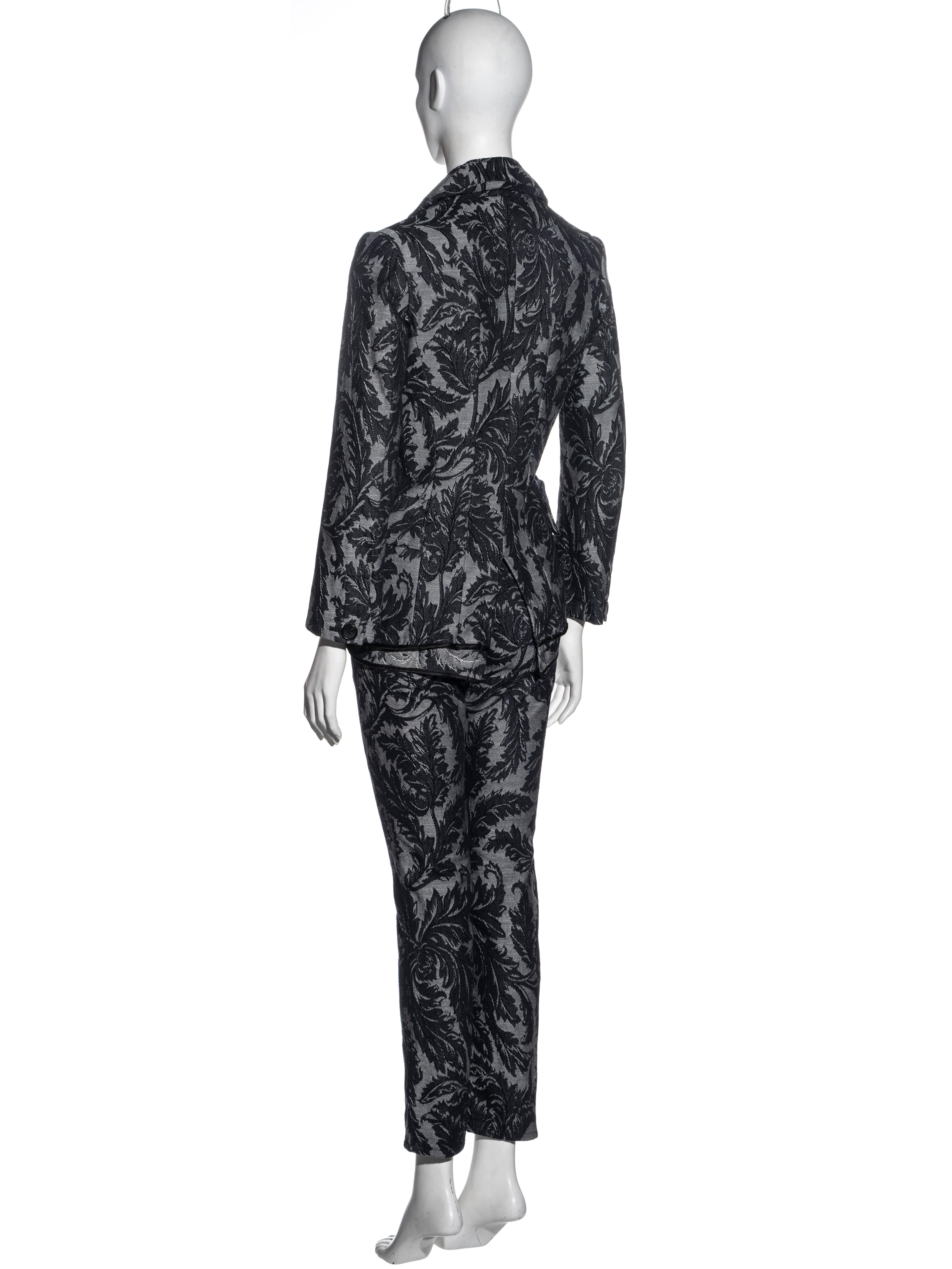 Junya Watanabe indigo denim brocade tailcoat jacket and pants set, ss 2007 For Sale 1
