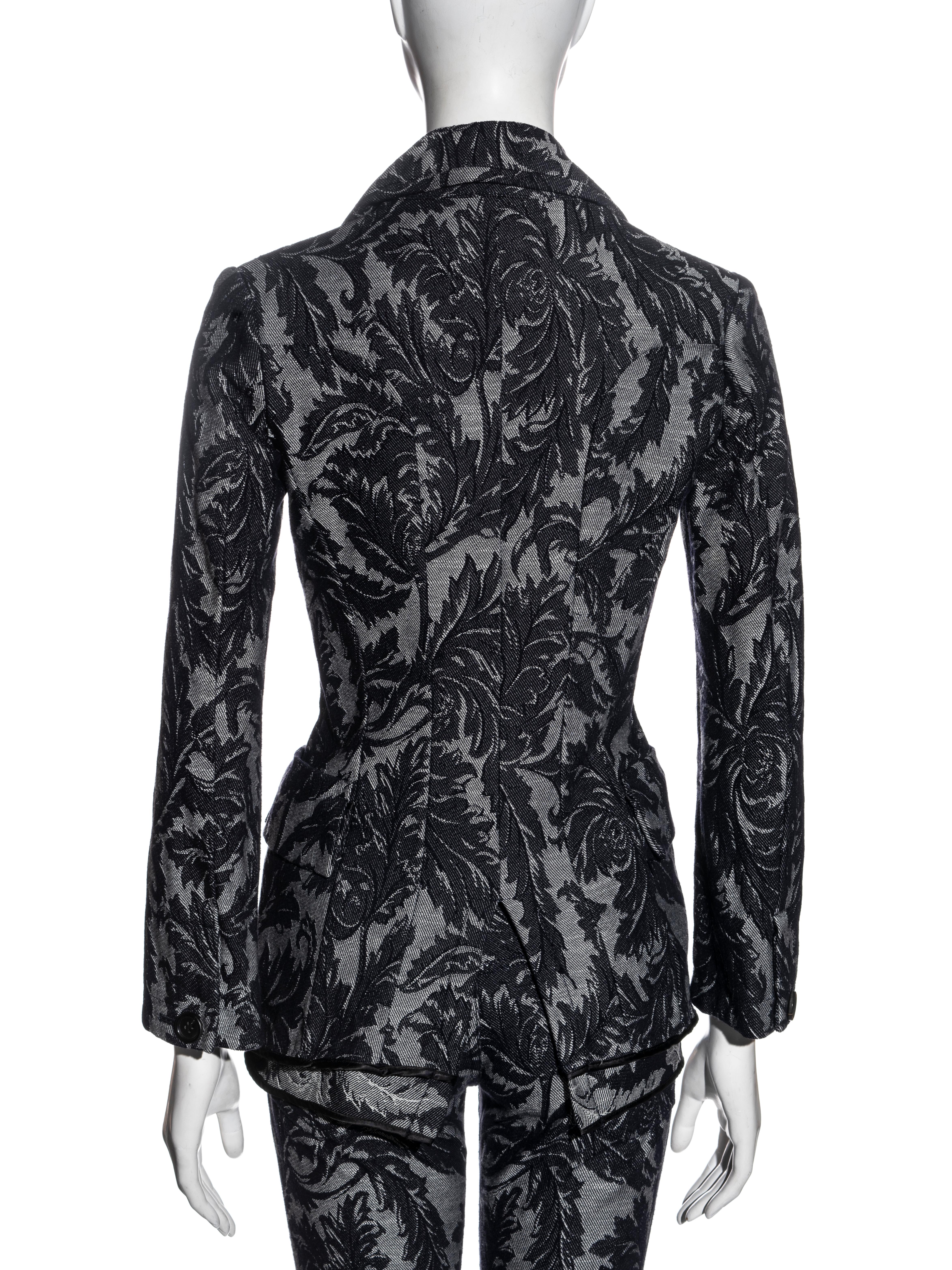 Junya Watanabe indigo denim brocade tailcoat jacket and pants set, ss 2007 For Sale 2