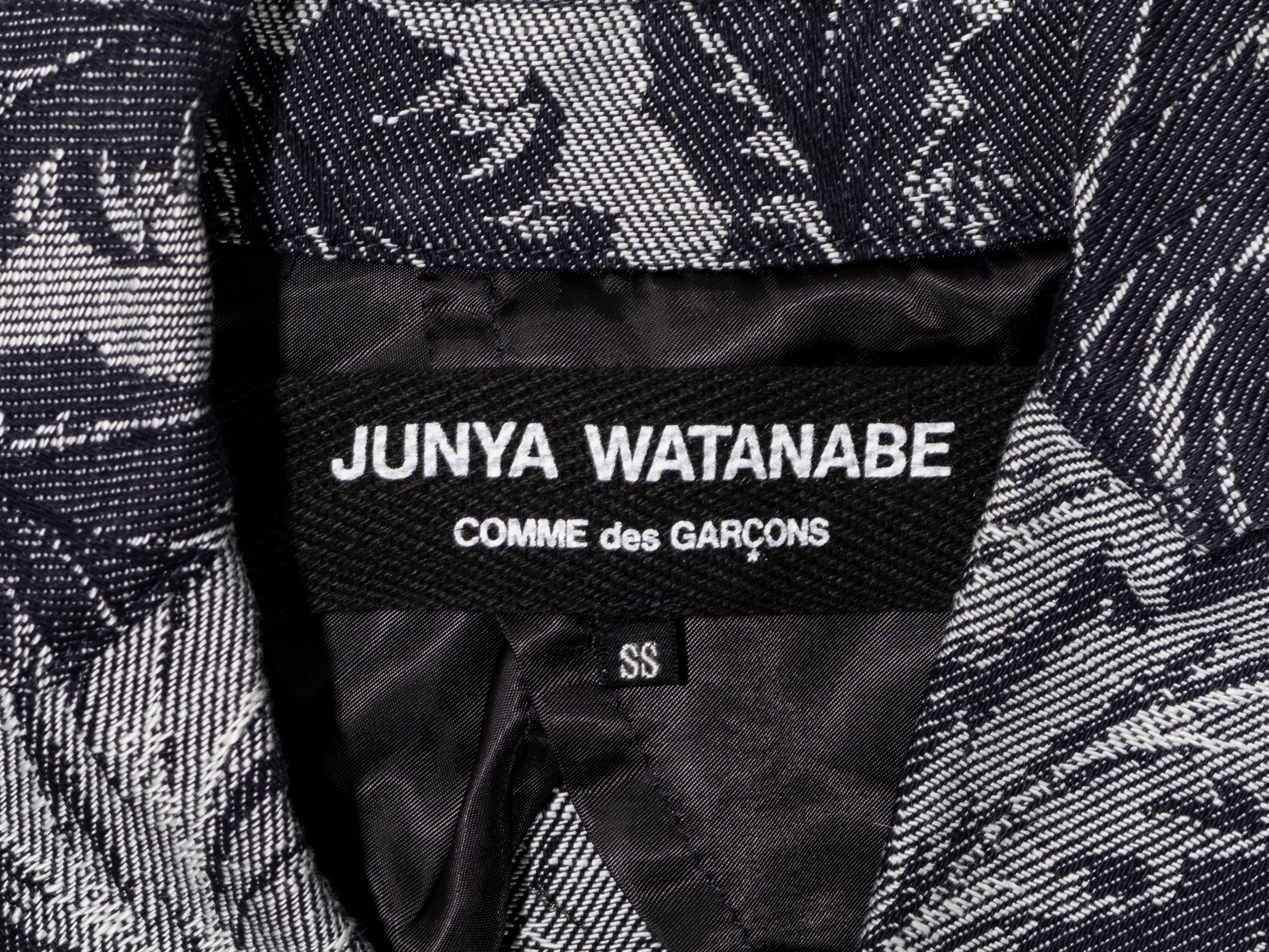 Junya Watanabe - Ensemble veste et pantalon en brocart de jean indigo, printemps-été 2007 en vente 4