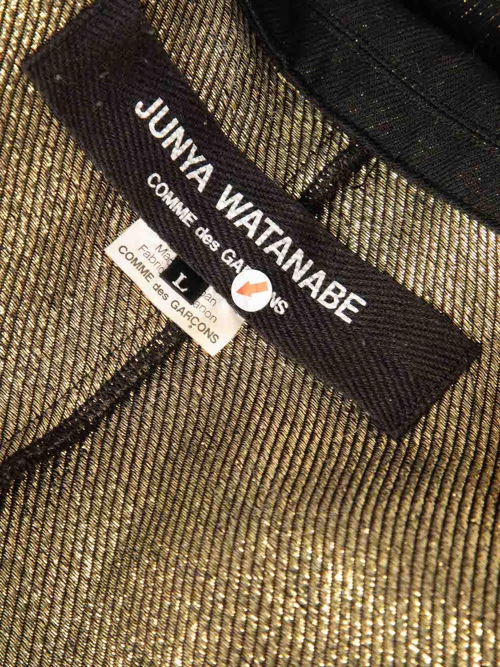 Junya Watanabe Junya Watanabe x Comme des Garcon Schwarzer Metallic-Blazer Größe L im Angebot 3