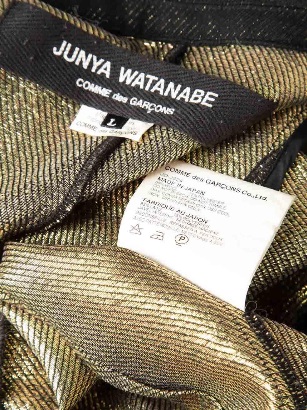 Junya Watanabe Junya Watanabe x Comme des Garcon Schwarzer Metallic-Blazer Größe L im Angebot 4