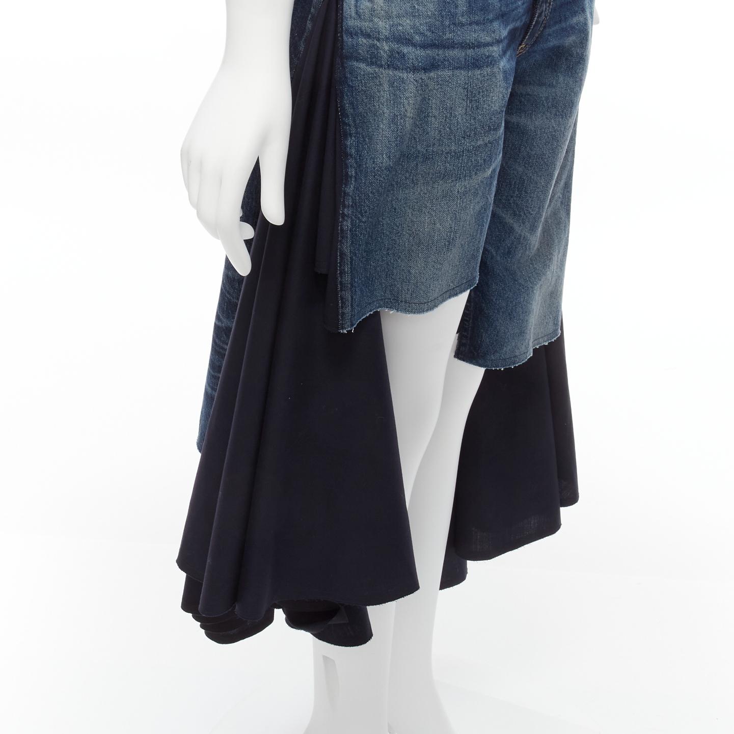 JUNYA WATANABE LEVI'S 2021  washed denim navy wool skirt deconstructed shorts S 3