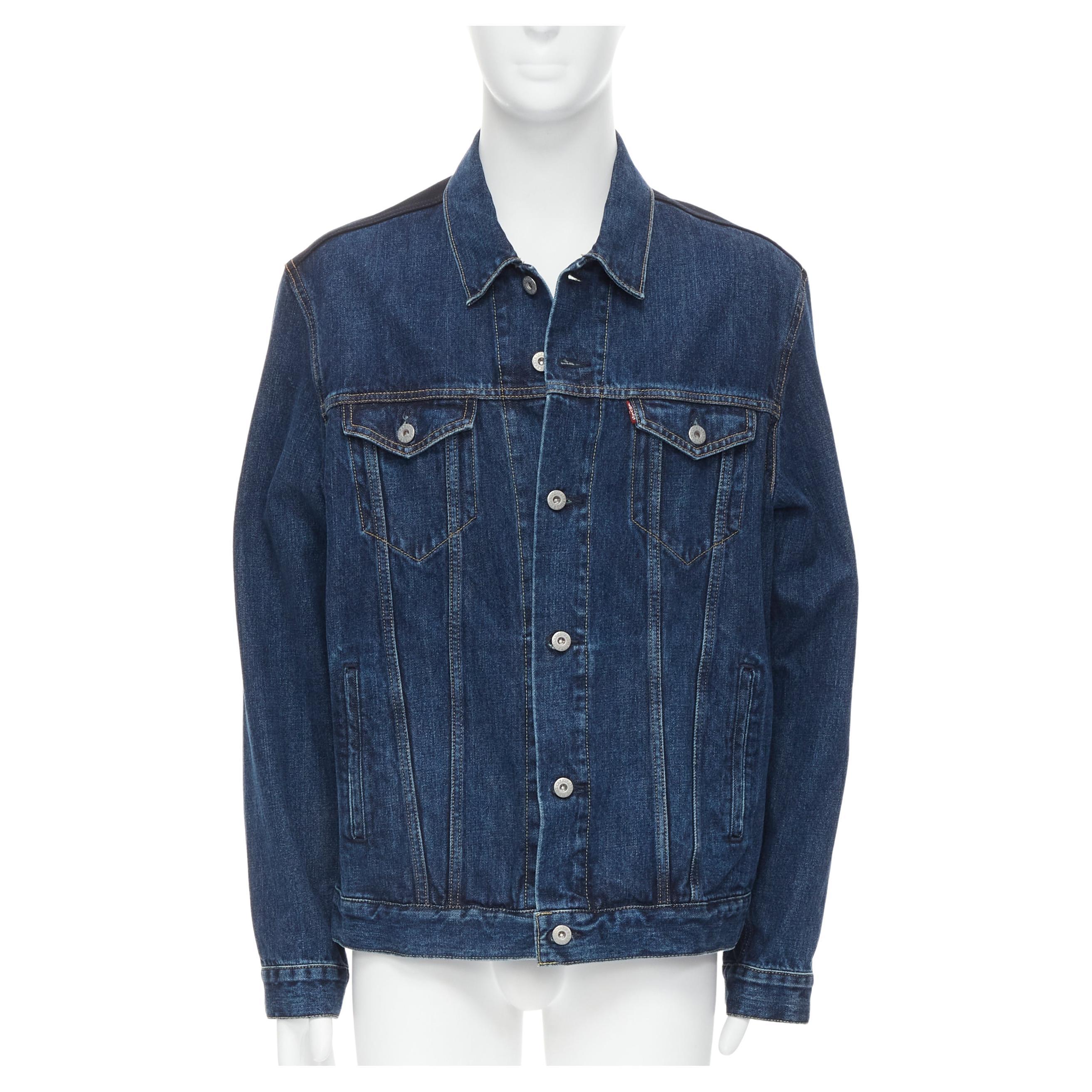 JUNYA WATANABE LEVIS washed denim grey plaid back trucker jacket L at  1stDibs