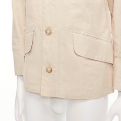 JUNYA WATANABE MACKINTOSH 2010 Chaqueta con logo y botones de algodón revestido beige XS