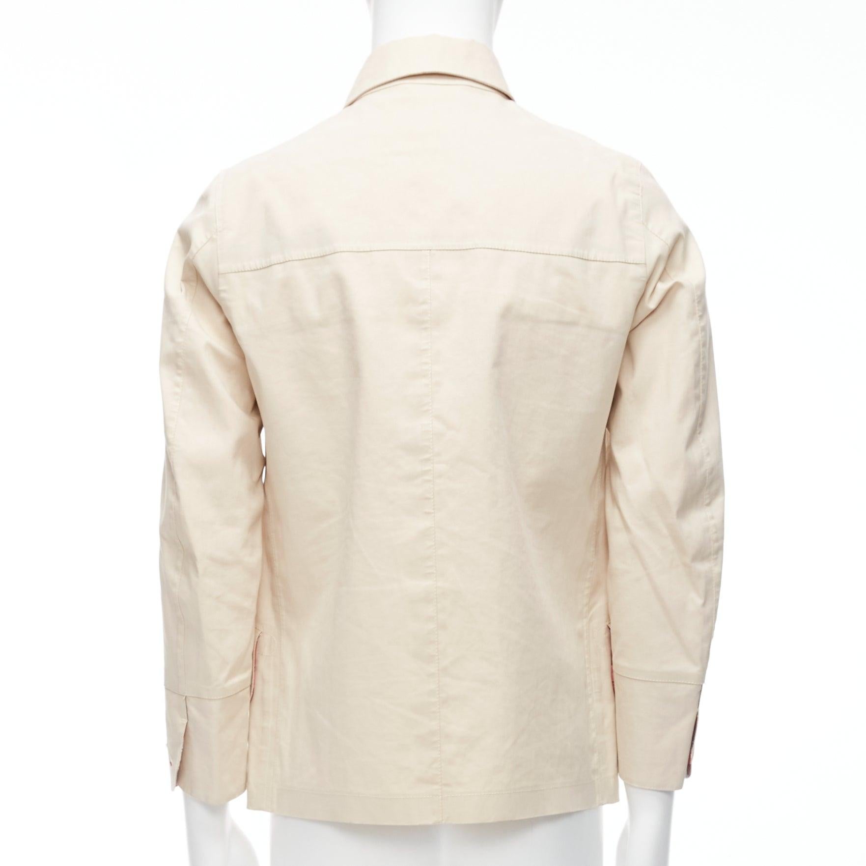 JUNYA WATANABE MACKINTOSH 2010 beige coated cotton logo button jacket XS For Sale 3