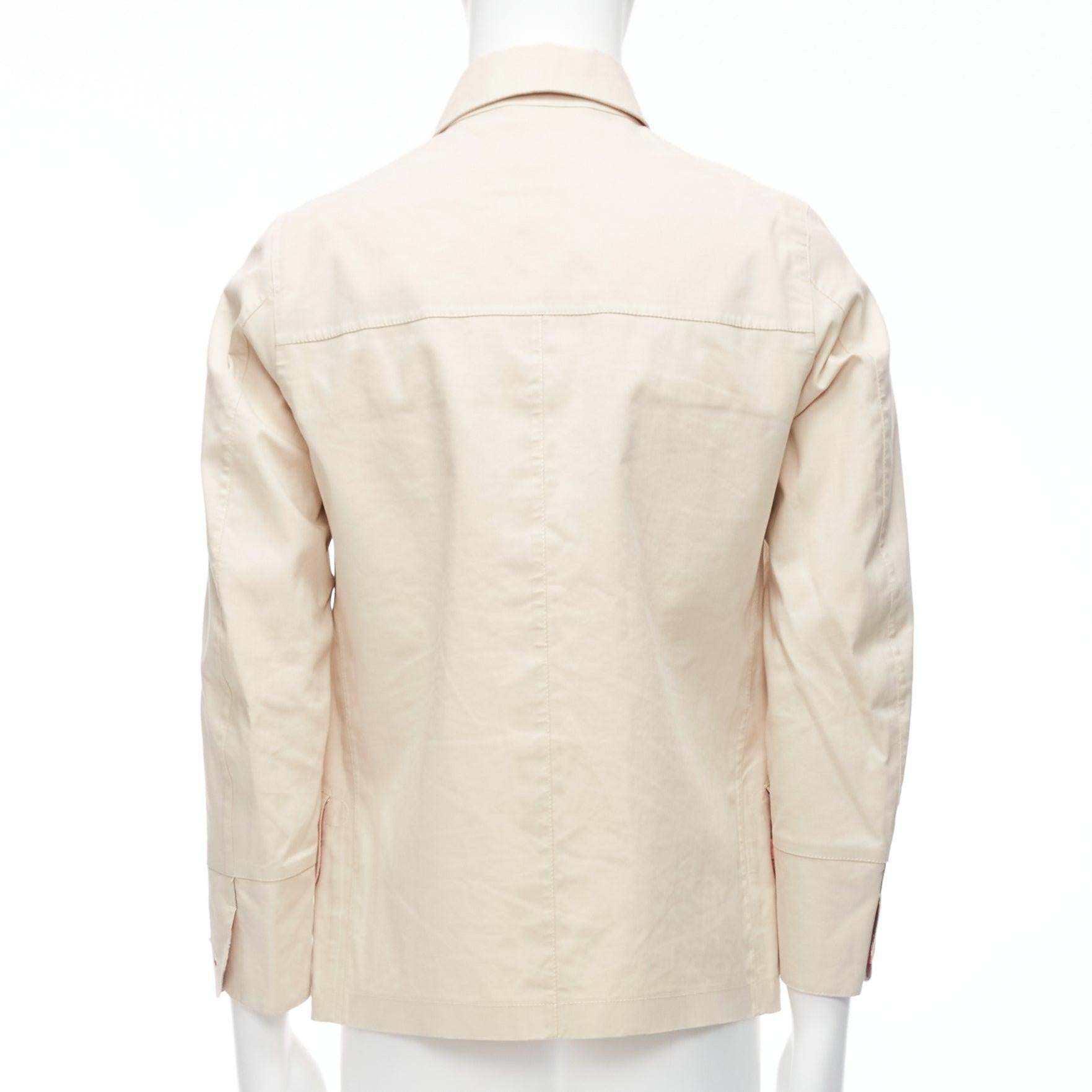 JUNYA WATANABE MACKINTOSH 2010 beige coated cotton logo button jacket XS For Sale 2