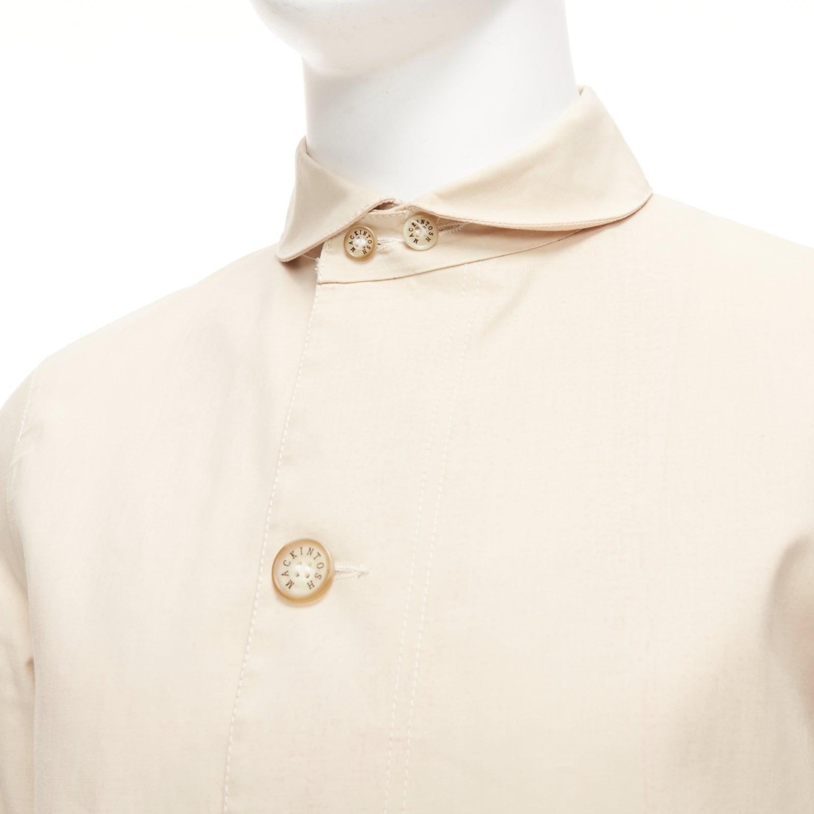 JUNYA WATANABE MACKINTOSH 2010 beige coated cotton logo button jacket XS For Sale 5