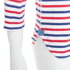 JUNYA WATANABE MAN 2011 red blue striped curved hem shirt S