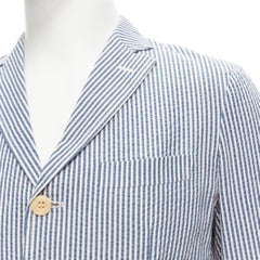 JUNYA WATANABE MAN 2013 blue white striped seersucker cotton blazer jacket S