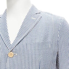 JUNYA WATANABE MAN 2013 blue white striped seersucker cotton blazer jacket S