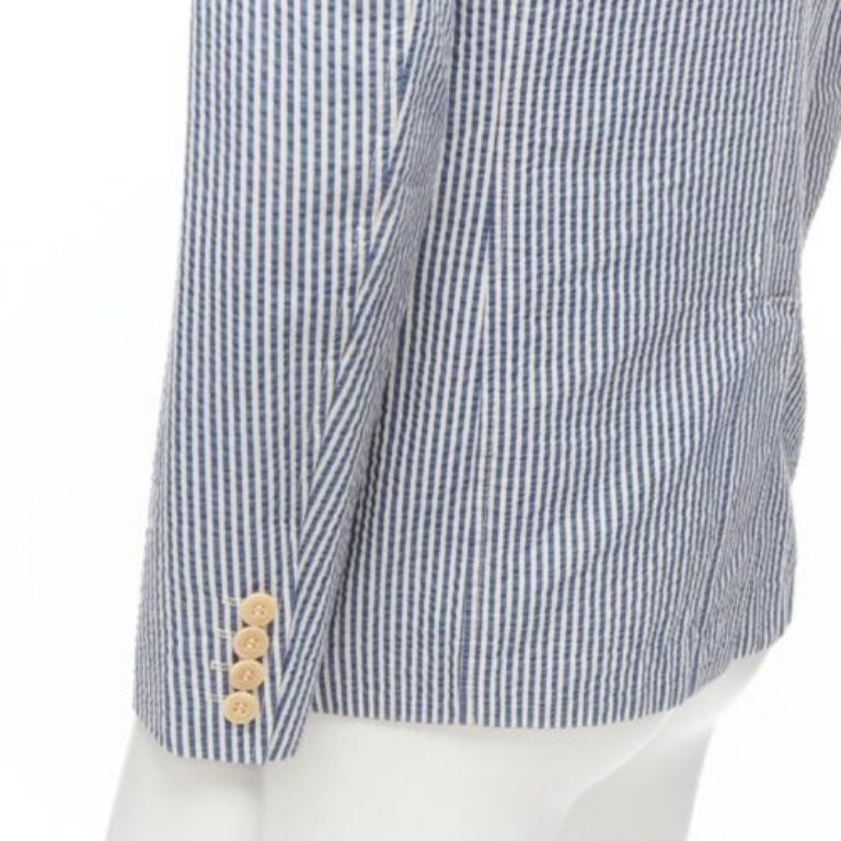 JUNYA WATANABE MAN 2013 blue white striped seersucker cotton blazer jacket S For Sale 3