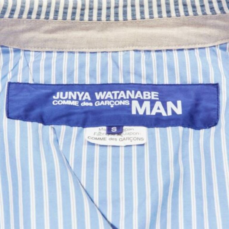 JUNYA WATANABE MAN 2013 blue white striped seersucker cotton blazer jacket S For Sale 4