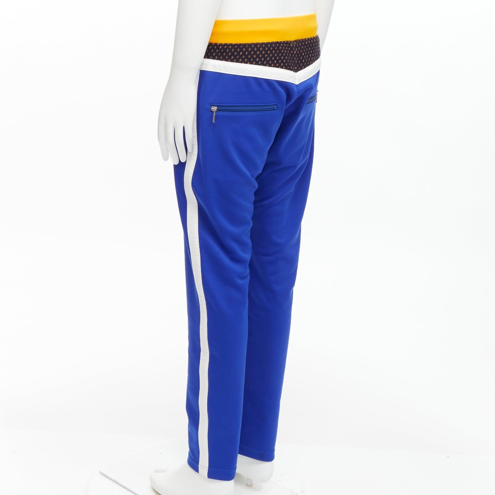 JUNYA WATANABE MAN 2017 blue yellow black colorblocked track pants L 1