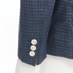 JUNYA WATANABE MAN blue green checked contrast lining casual blazer jacket M