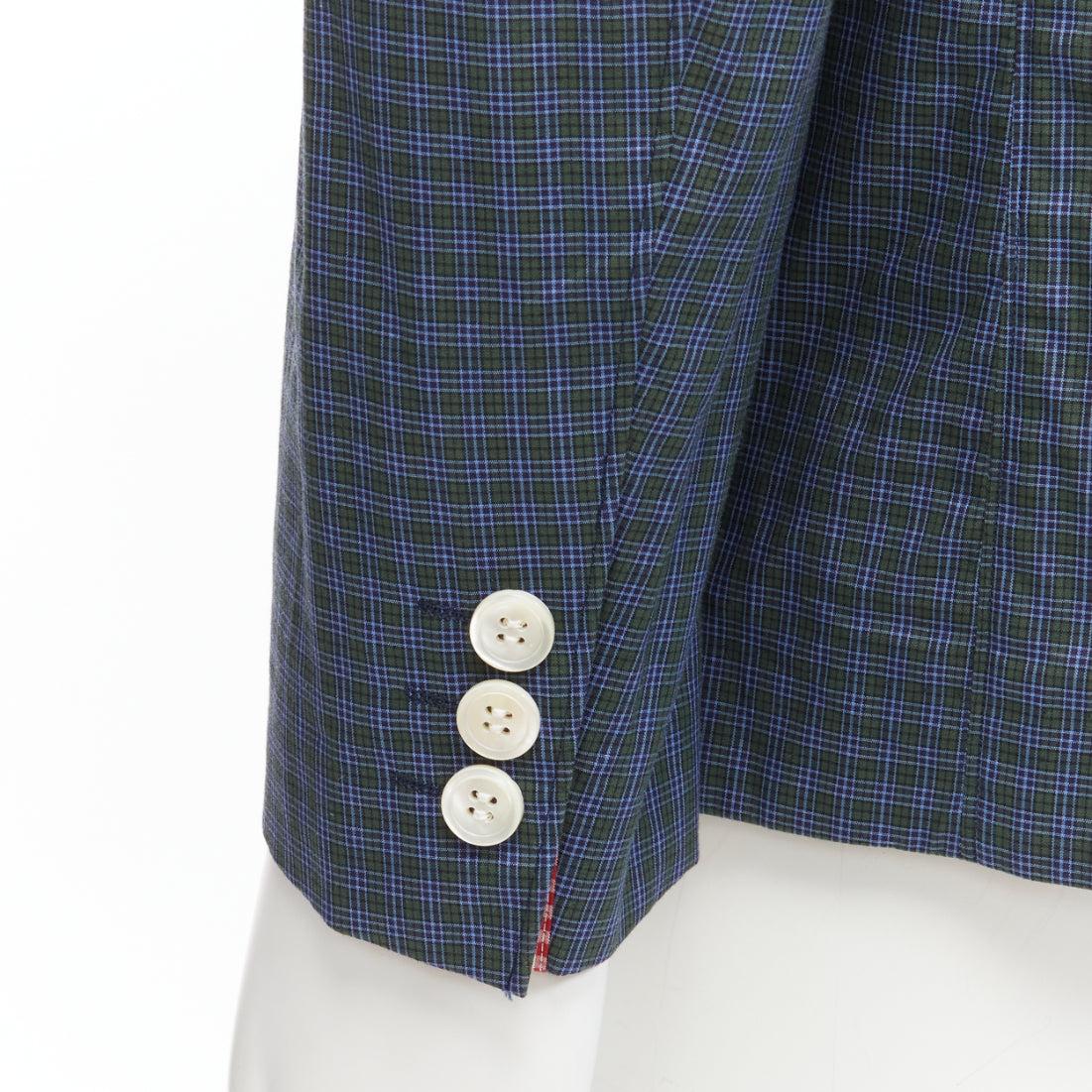 JUNYA WATANABE MAN blue green checked contrast lining casual blazer jacket M
Reference: JSLE/A00055
Brand: Junya Watanabe
Designer: Junya Watanabe
Collection: MAN
Material: Feels like cotton
Color: Green, Blue
Pattern: Plaid
Closure: Button
Lining: