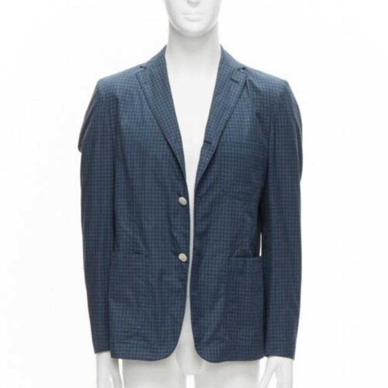 Noir JUNYA WATANABE MAN, blazer décontracté à carreaux contrastés bleu vert, taille M en vente