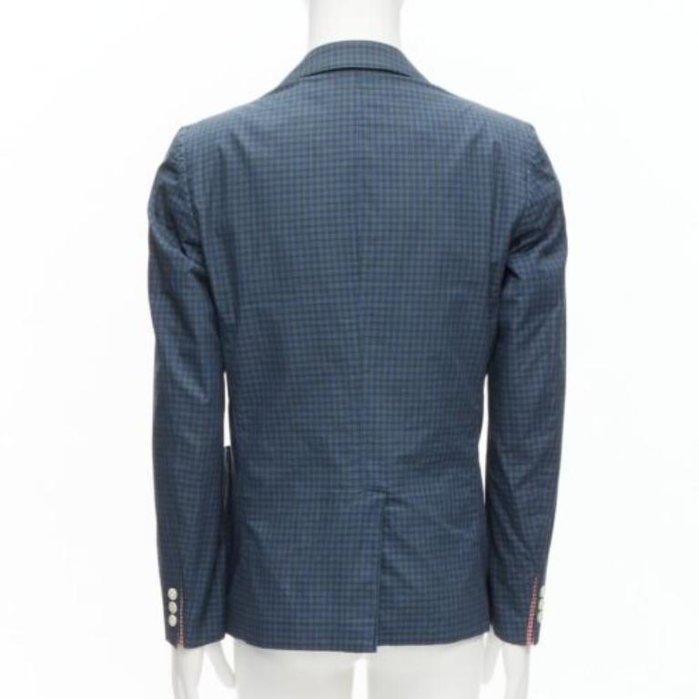 JUNYA WATANABE MAN, blazer décontracté à carreaux contrastés bleu vert, taille M en vente 1