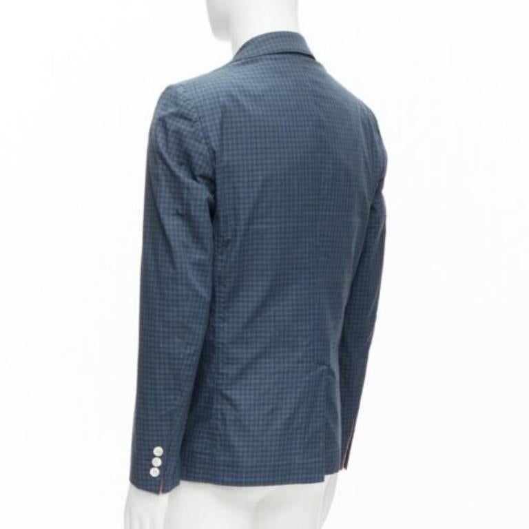 JUNYA WATANABE MAN, blazer décontracté à carreaux contrastés bleu vert, taille M en vente 2