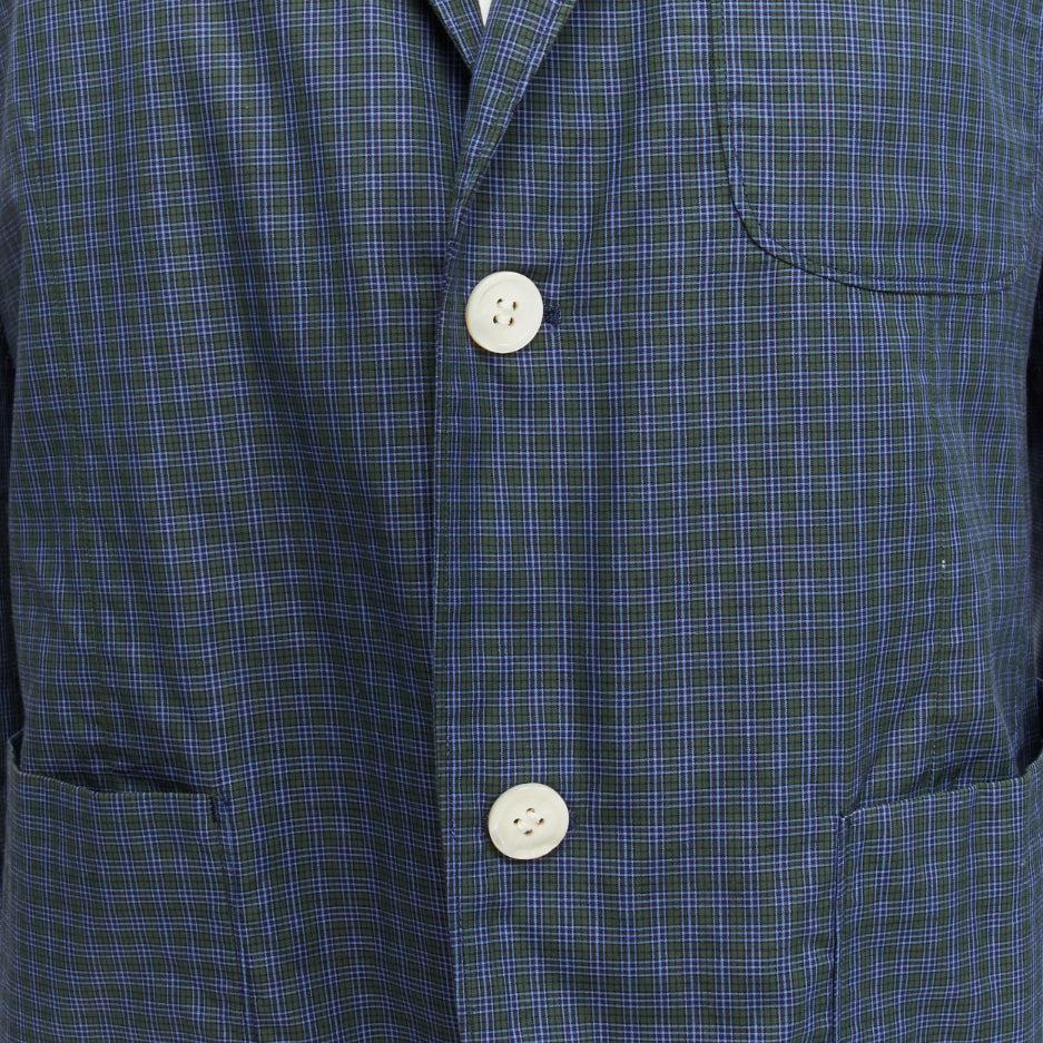 JUNYA WATANABE MAN blue green checked contrast lining casual blazer jacket M For Sale 3