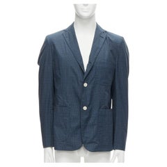 JUNYA WATANABE MAN blue green checked contrast lining casual blazer jacket M