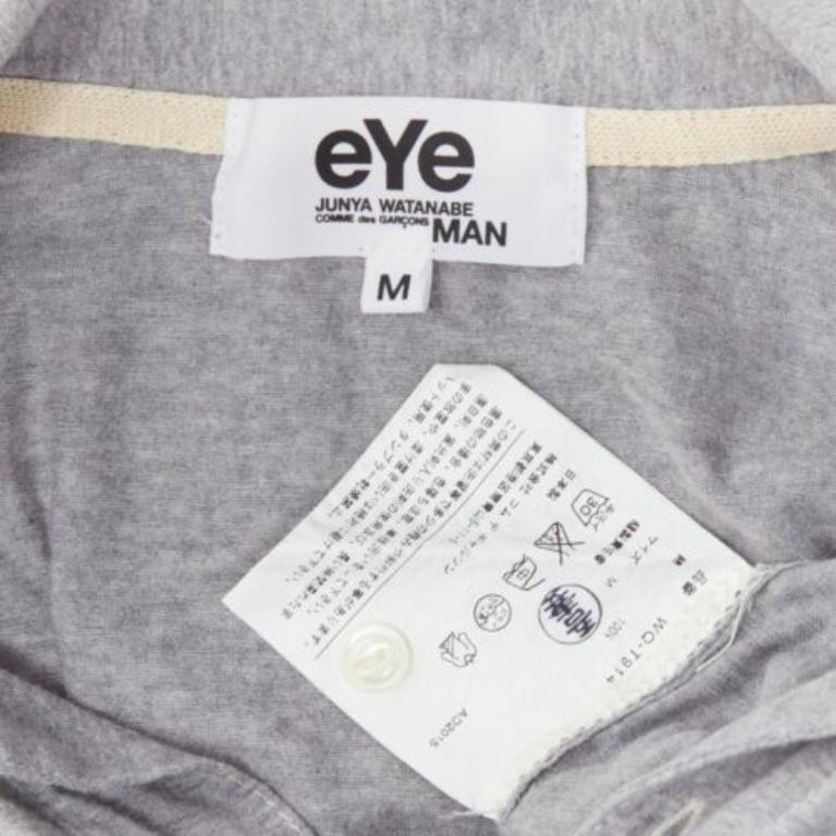 JUNYA WATANABE MAN EYE 2015 grey cotton red plaid puppet patchwork polo shirt M For Sale 4