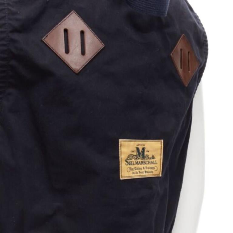 JUNYA WATANABE MAN HERVIER 2013 Reversible navy brown suede fisherman vest M For Sale 2