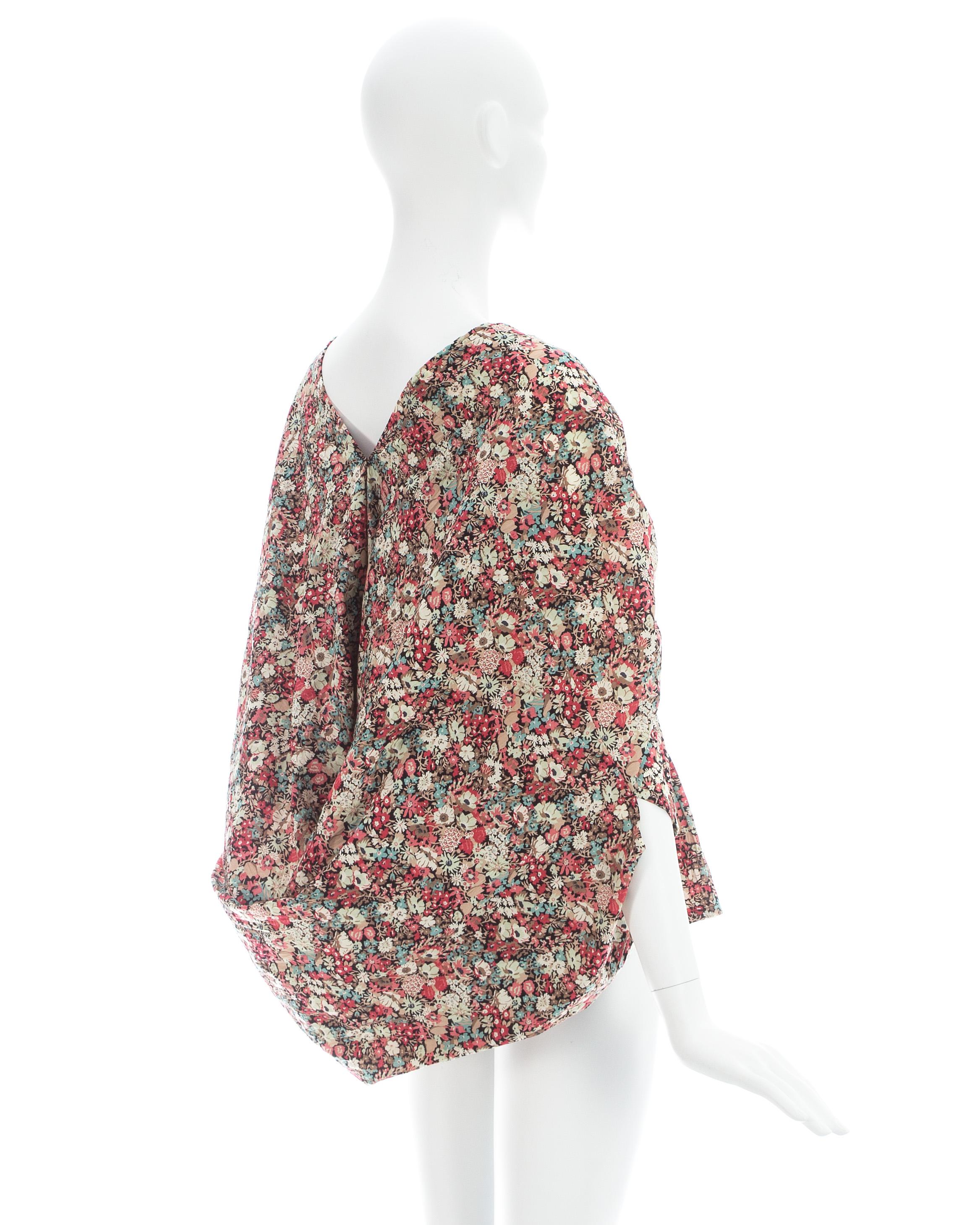 Junya Watanabe multicoloured floral cotton draped blouse, ca. 2002 1