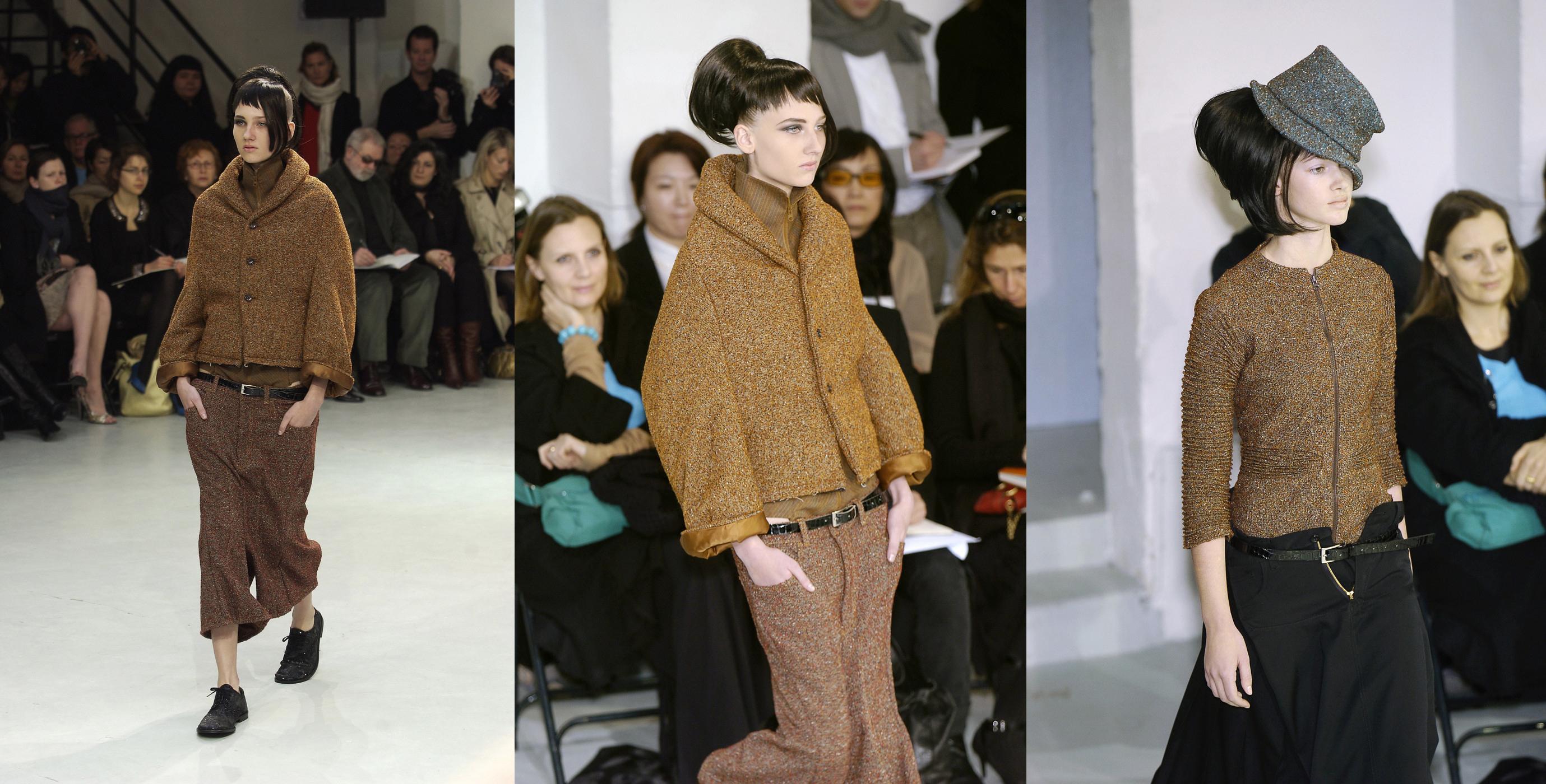 Tailleur pantalon et chapeau en tweed de laine multicolore Junya Watanabe, A/H 2004 Excellent état - En vente à London, GB