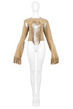 Junya Watanabe New Hippie Beige Fringe Top 2014