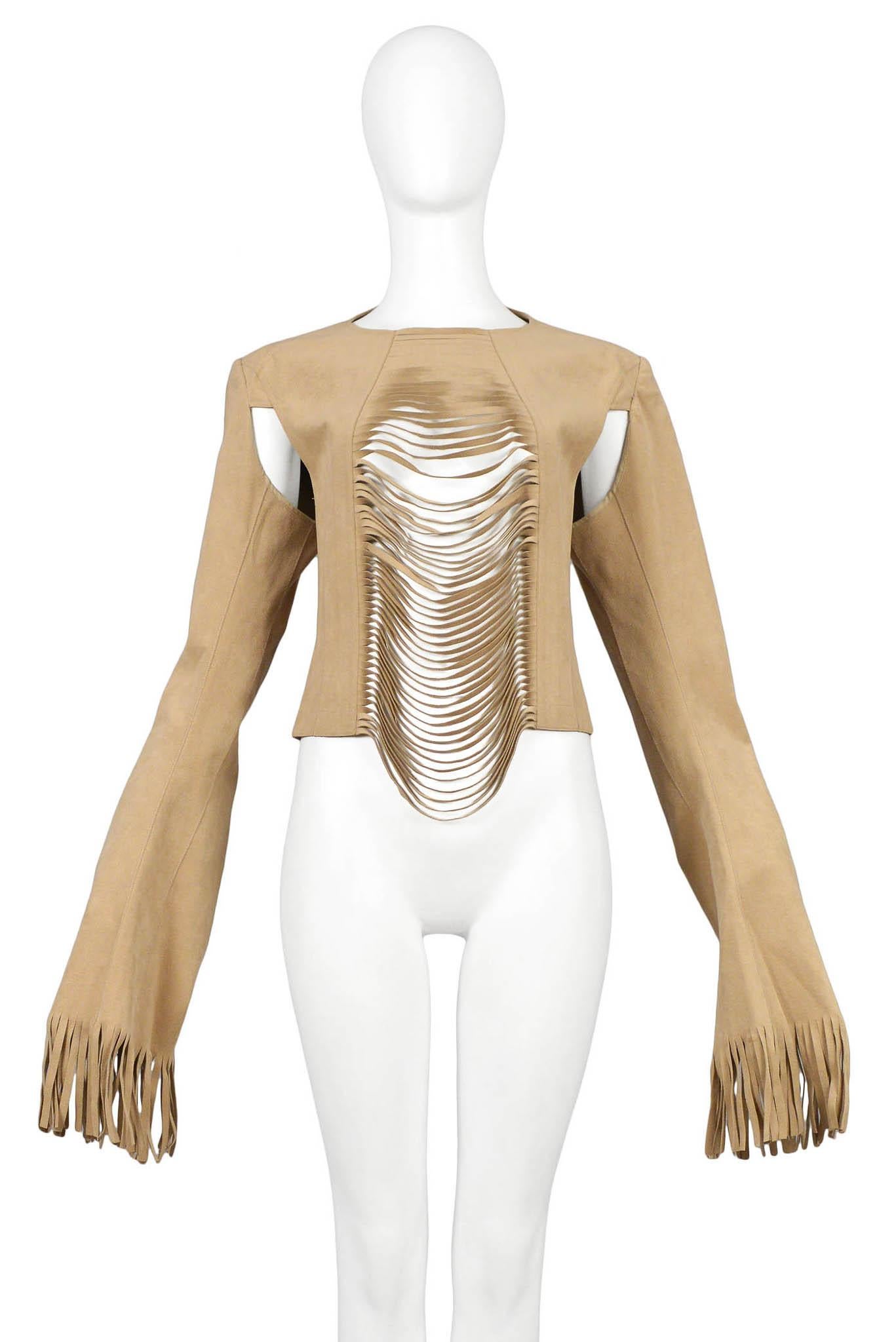 Women's Junya Watanabe New Hippie Beige Fringe Top 2014