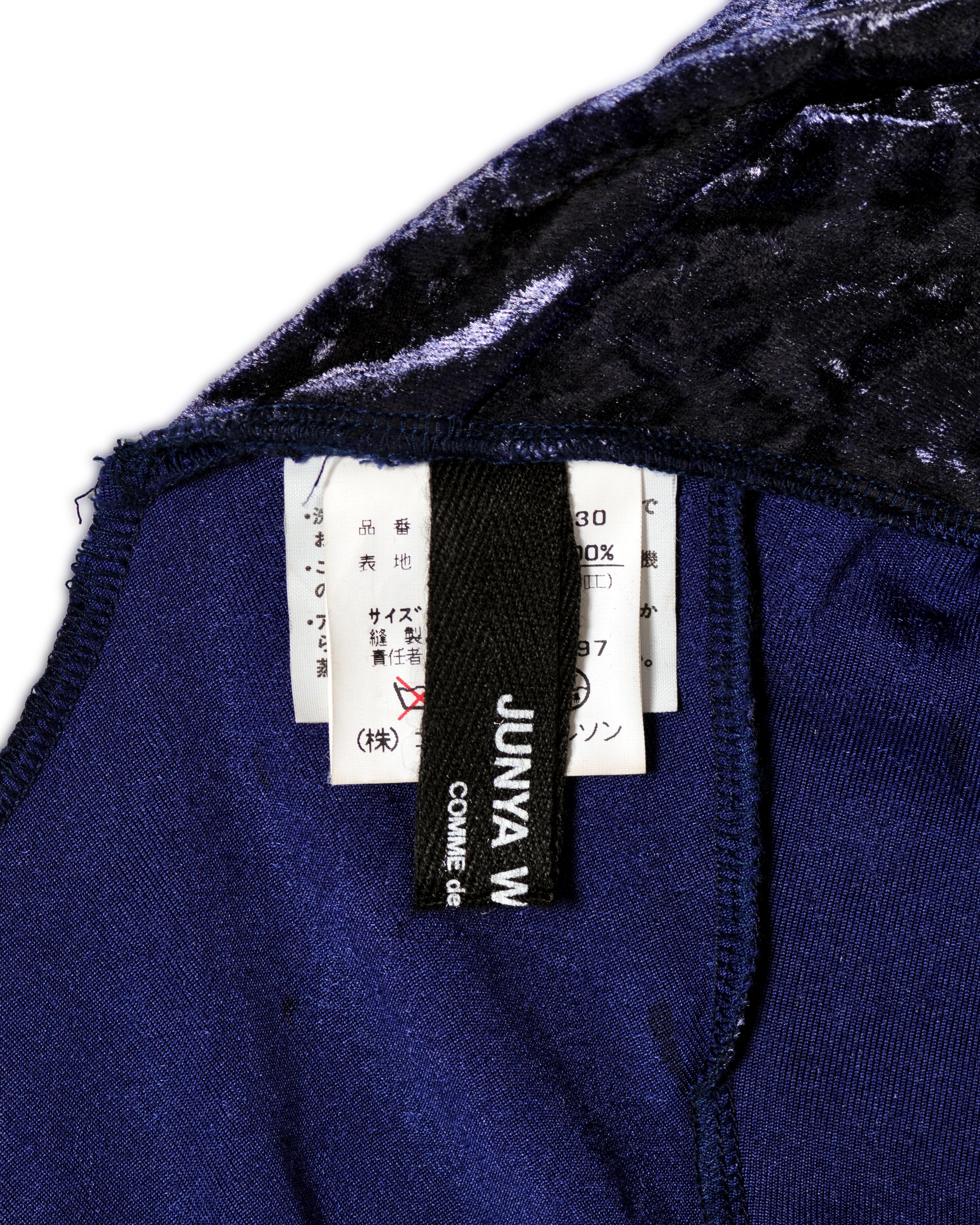 Abito con spacco in velluto schiacciato viola di Junya Watanabe, FW 1997 in vendita 9