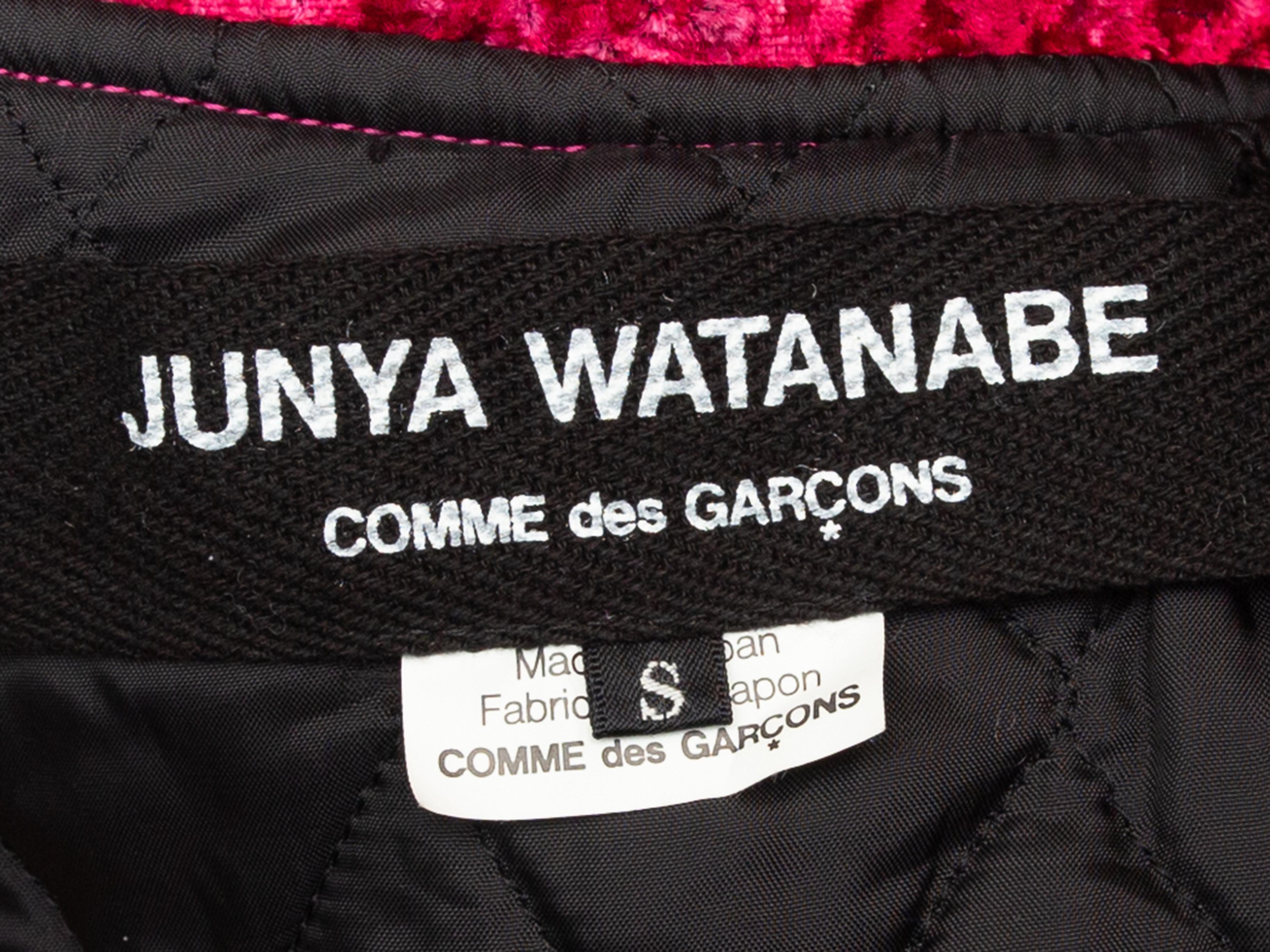 Junya Watanabe Red Comme Des Garcons Crushed Velvet Moto Jacket 2