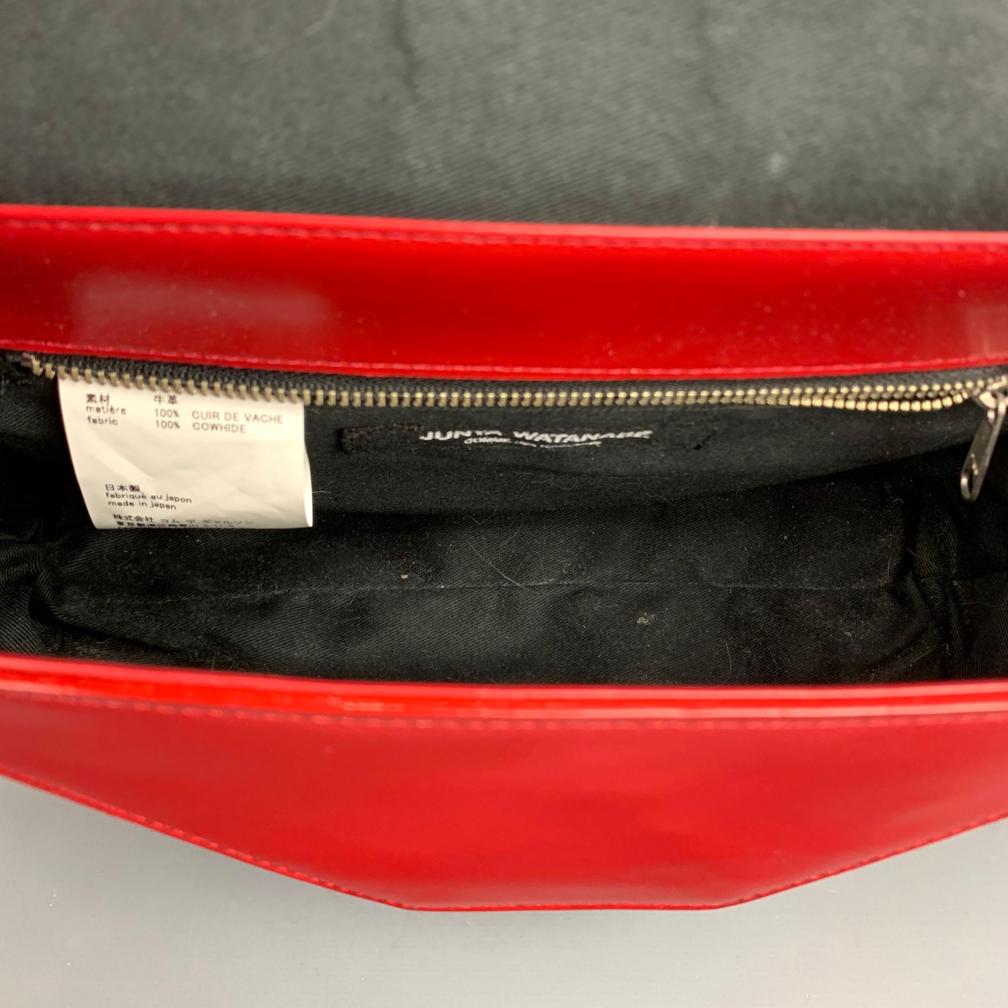 JUNYA WATANABE Red Leather Silver Tone Hardware Handbag In Good Condition In San Francisco, CA