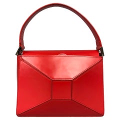JUNYA WATANABE Red Leather Silver Tone Hardware Handbag