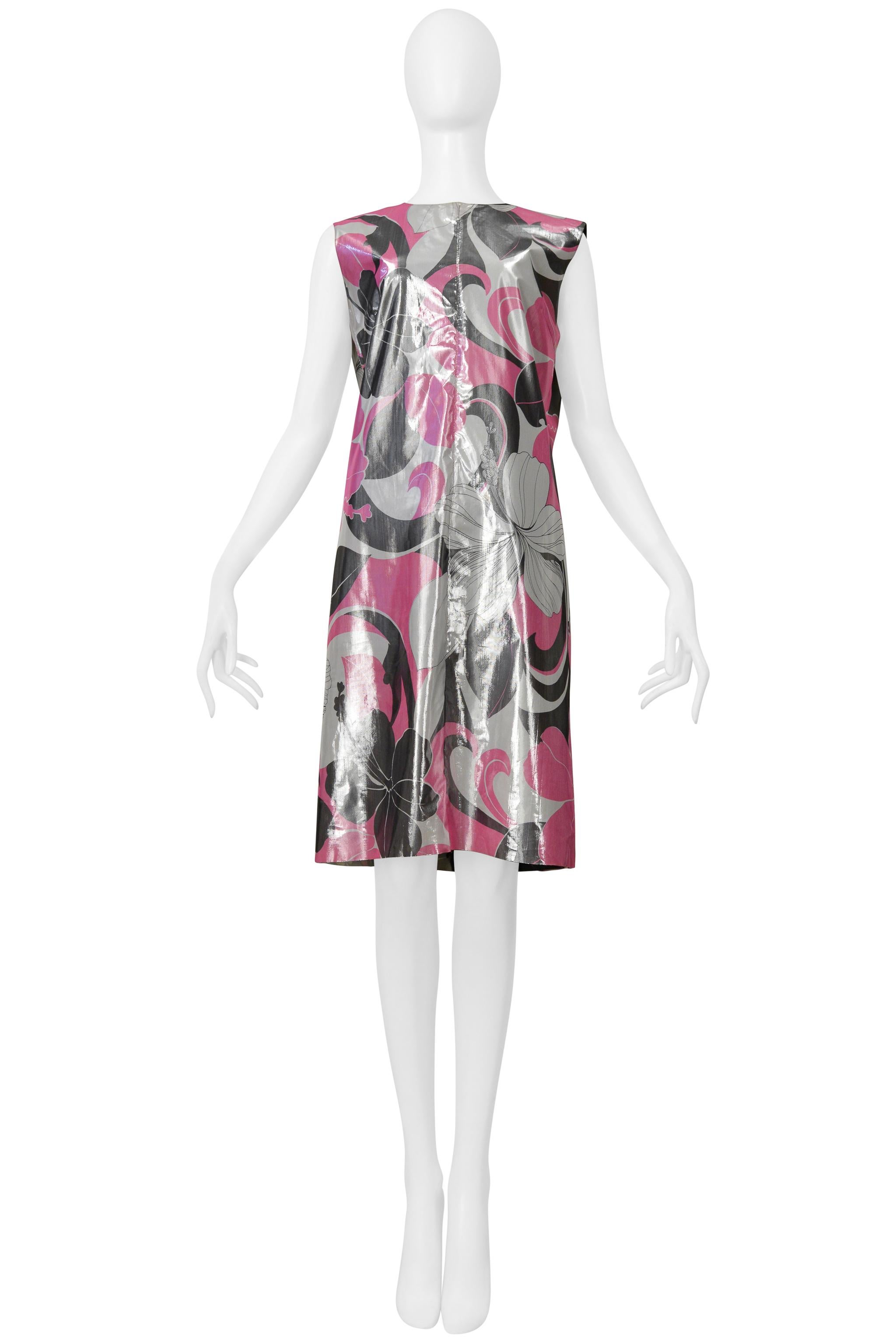 Junya Watanabe Reversible Metallic Floral Tech Dress W/ Black Interior Ss 2000 For Sale 7