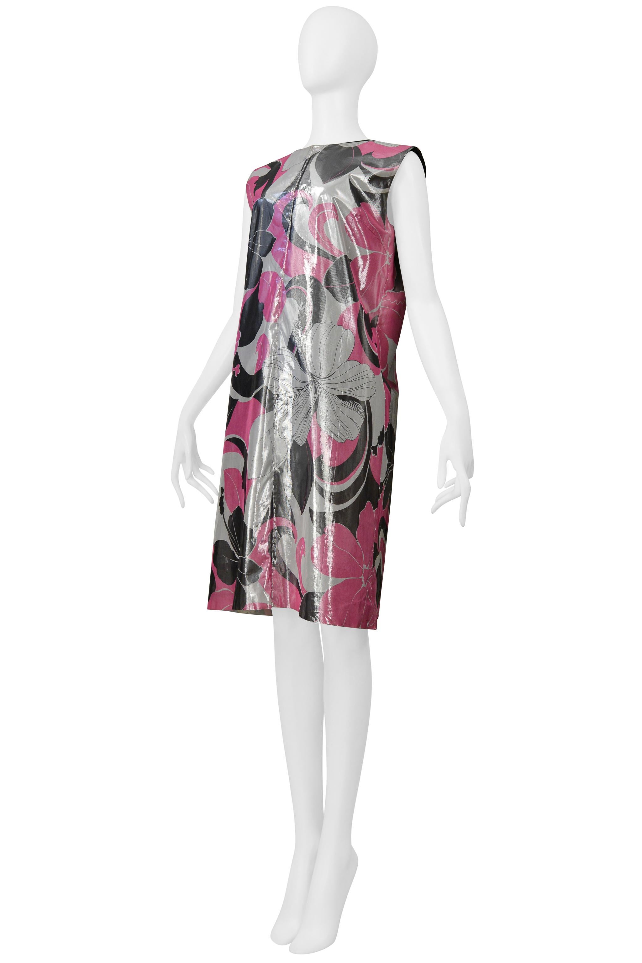 Junya Watanabe Reversible Metallic Floral Tech Dress W/ Black Interior Ss 2000 For Sale 9