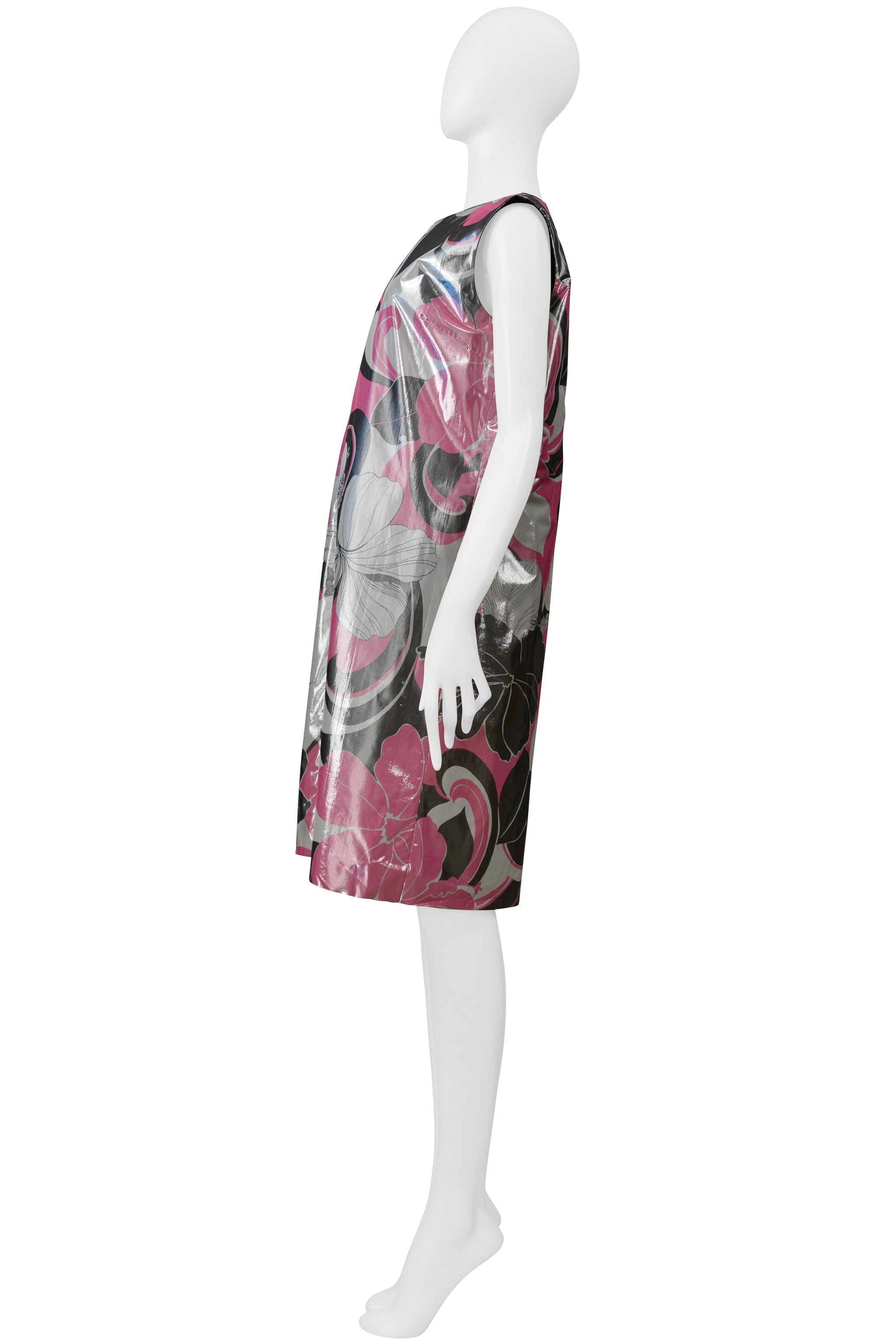 Junya Watanabe Reversible Metallic Floral Tech Dress W/ Black Interior Ss 2000 For Sale 11