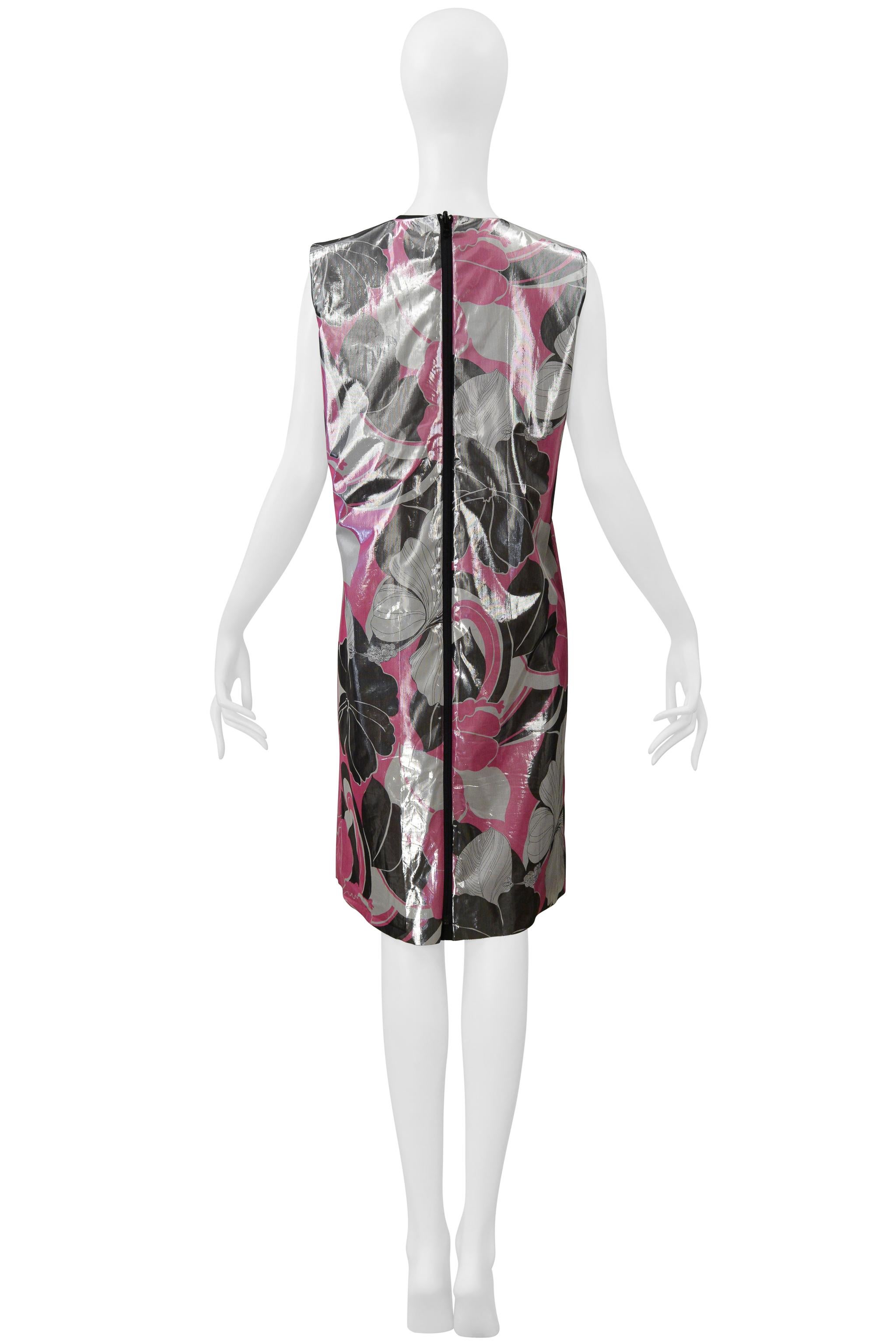 Junya Watanabe Reversible Metallic Floral Tech Dress W/ Black Interior Ss 2000 For Sale 13