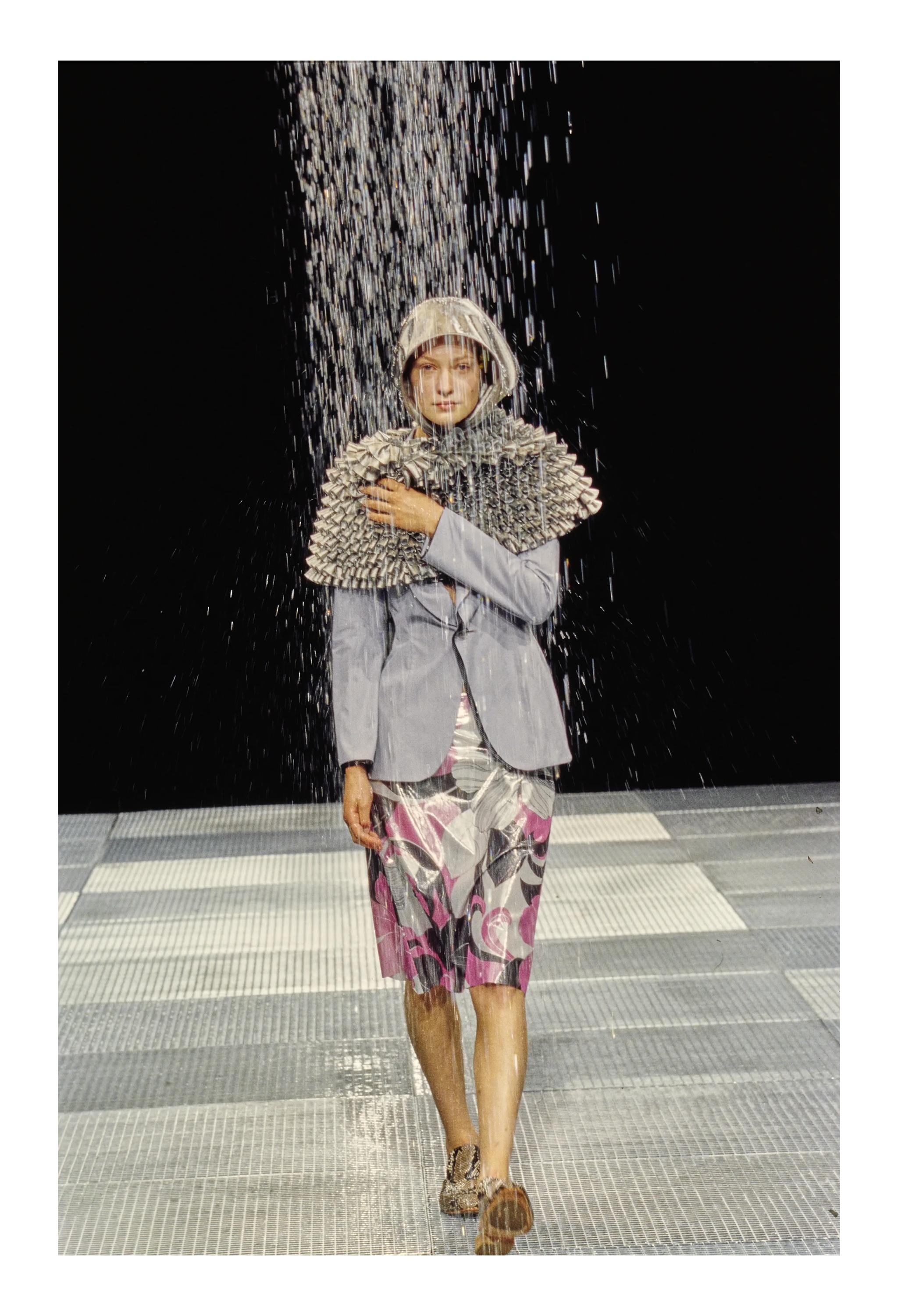 Junya Watanabe Reversible Metallic Floral Tech Dress W/ Black Interior Ss 2000 For Sale 2