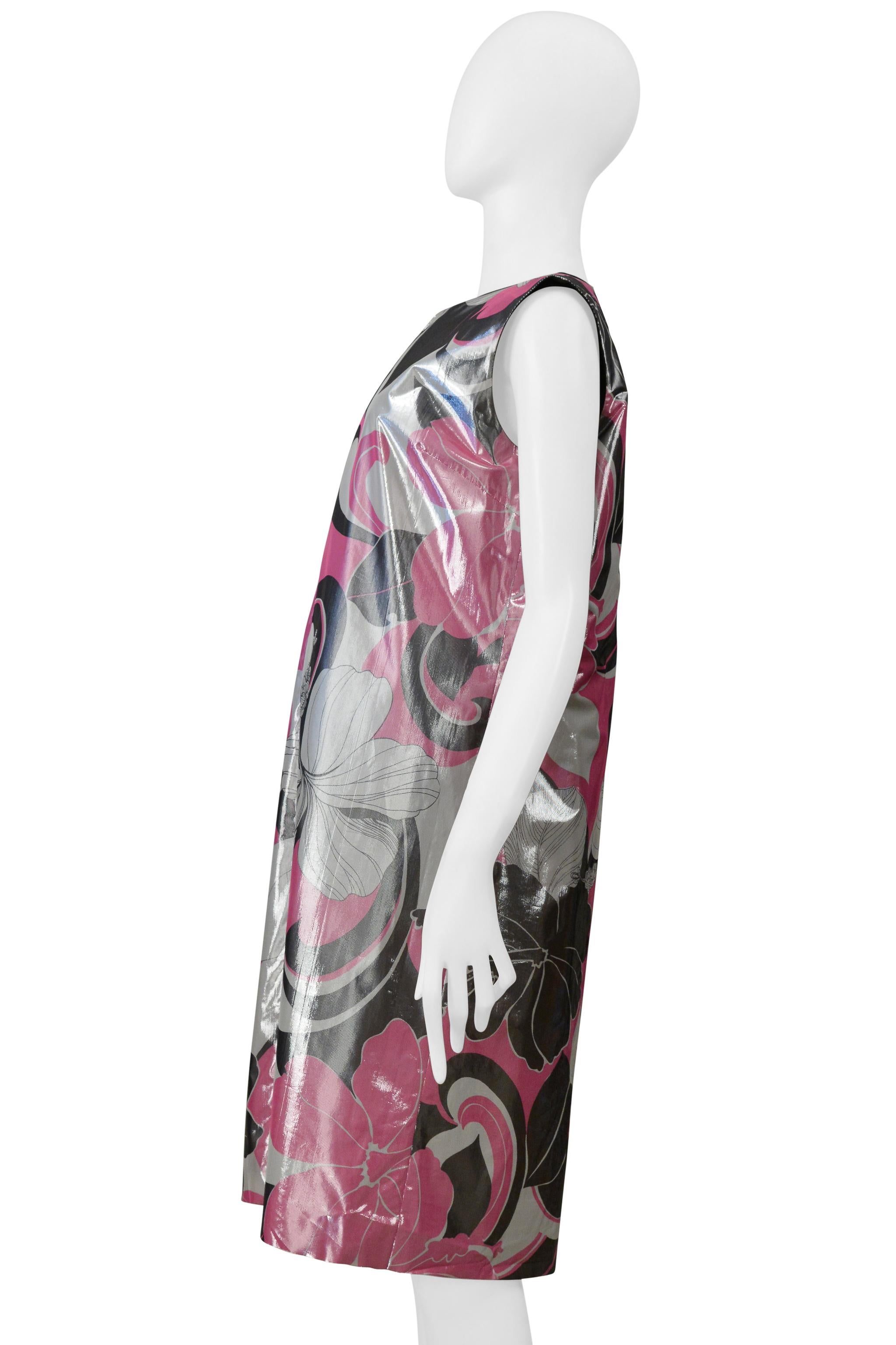 Junya Watanabe Reversible Metallic Floral Tech Dress W/ Black Interior Ss 2000 For Sale 3