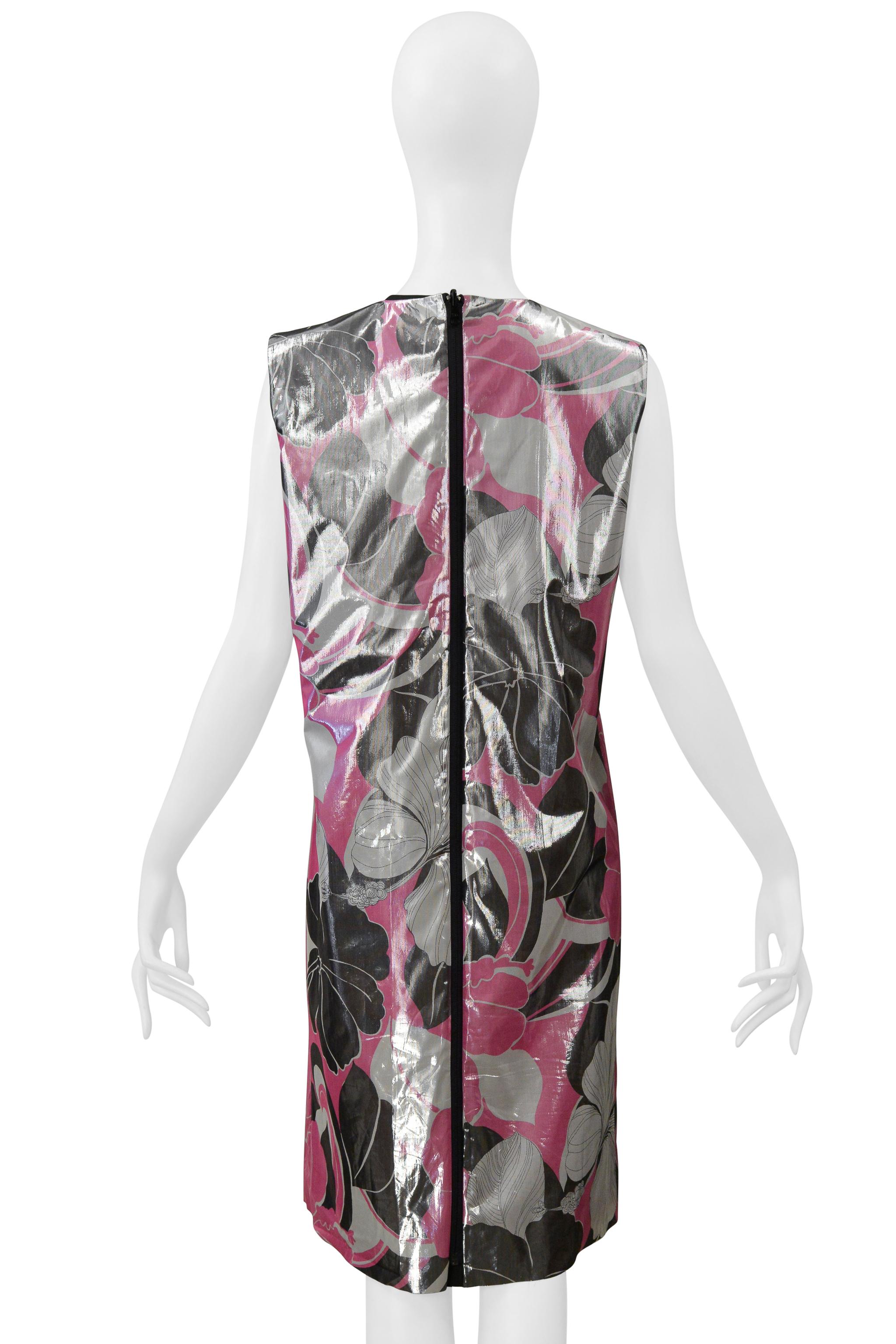 Junya Watanabe Reversible Metallic Floral Tech Dress W/ Black Interior Ss 2000 For Sale 5