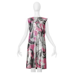 Junya Watanabe Reversible Metallic Floral Tech Dress W/ Black Interior Ss 2000