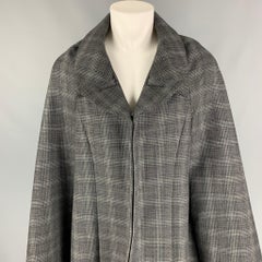 JUNYA WATANABE S Grey Plaid Silk Wool Poncho Jacket