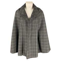 Used JUNYA WATANABE S Grey Plaid Silk Wool Poncho Jacket
