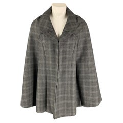 JUNYA WATANABE S Grey Plaid Silk Wool Poncho Jacket